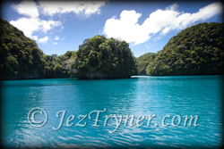 speedboat through Palau's rock islands on a Palau diving trip