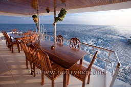 The back seating area, Sachika, North Ari atoll, Maldives, Indian Ocean, Asia.